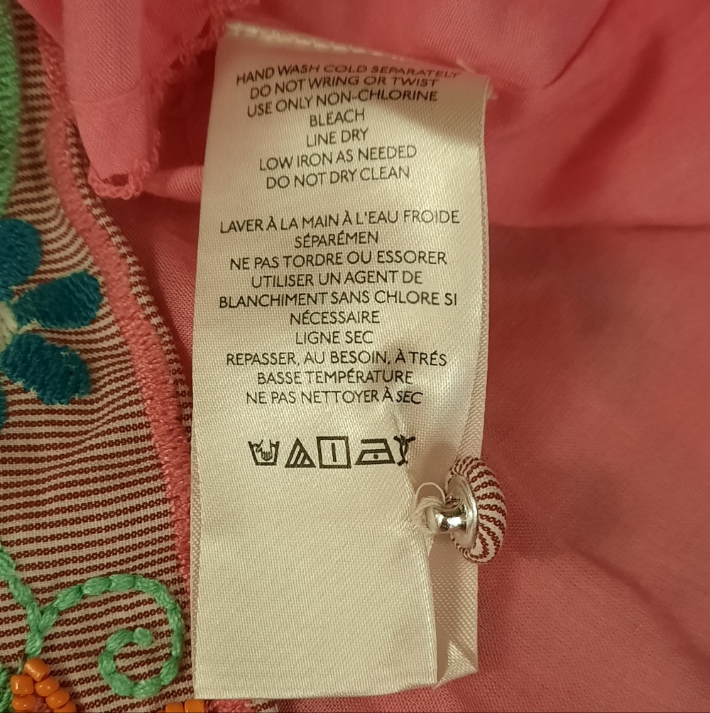 Anthropologie Floral Asymmetrical Dress - Orange and Green - Picture 7 of 16